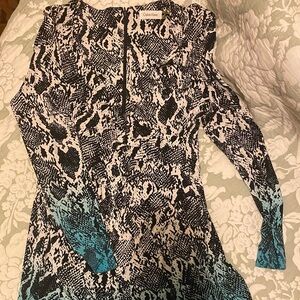 Calvin Klein faux wrap snake print dress